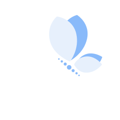 Blue butterfly graphic representing closing remarks for a funeral